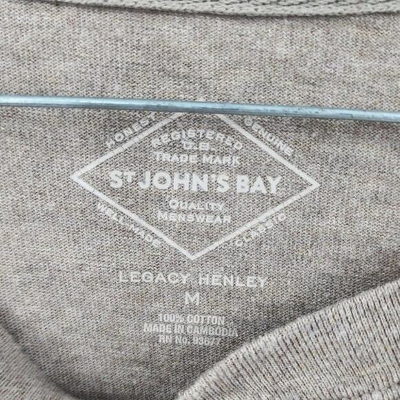St. John's Bay Tan Long Sleeve Shirt - Men's Size Medium - Picture 2 of 2